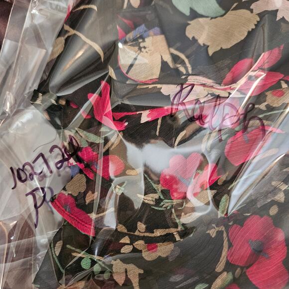 Lauren Ralph Lauren Chiffon Floral Sleeveless Ruffle Front Sheer Blouse Sz 8 - Picture 11 of 11